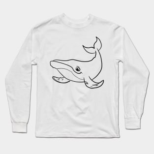 Stick figure whale Long Sleeve T-Shirt